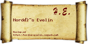 Hordós Evelin névjegykártya